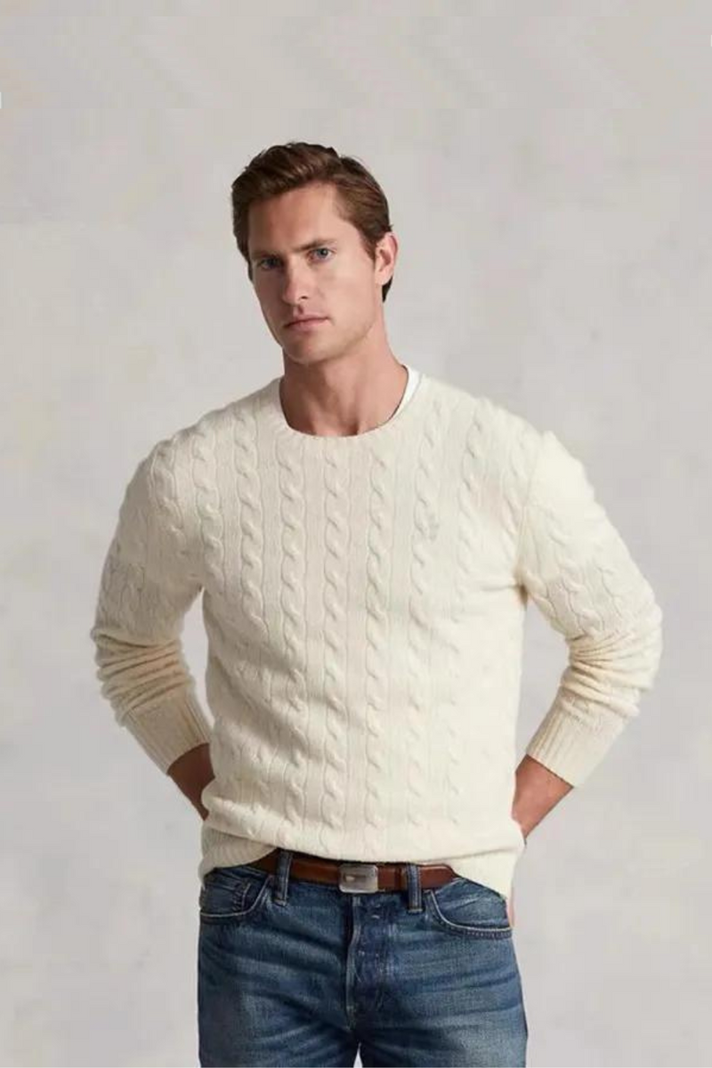 Men Horse Pullover Solid Casual Pull Homme Men Sweater