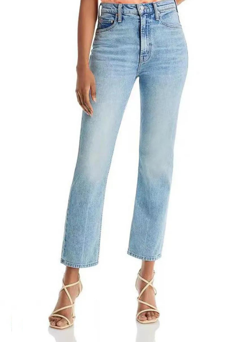 Women stretch slim jeans High waist casual lady straight denim pants