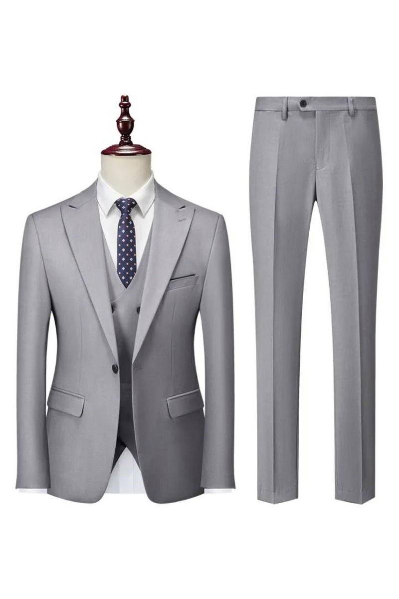 Mens Formal Business Office Suit  Grooms Wedding Dress Party Blazer Waist Coat Trousers