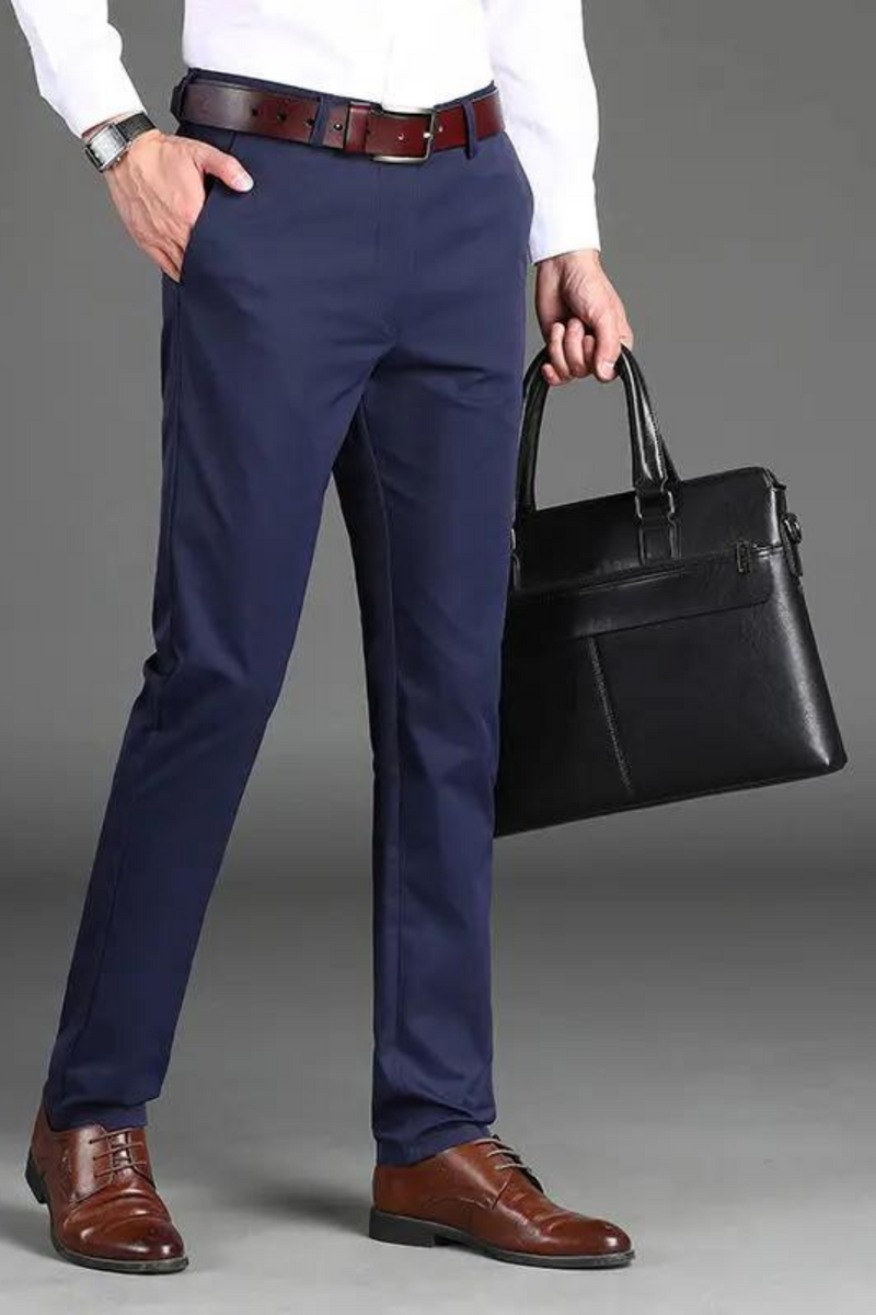 Men Business Office Suit Pants Spring Summer Streetwear Male Clothing Loose Solid Casual Straight Full Trousers