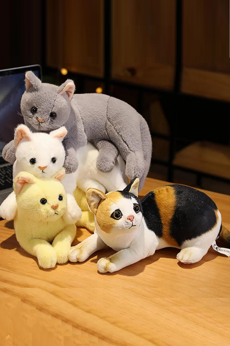 Stuffed Lifelike Cats Plush Toy Simulation Cute Cat Doll Animal Pet Toys For Children Home Decor Baby Gift