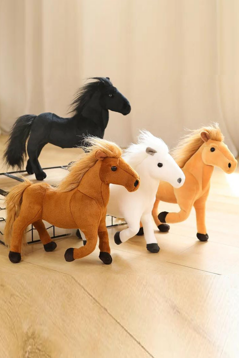 Simulation Horses Plush Toy Stuffed Soft Animal Dolls Real Life Horse Pillow for Children Kids Creative Birthday Decor Gifts