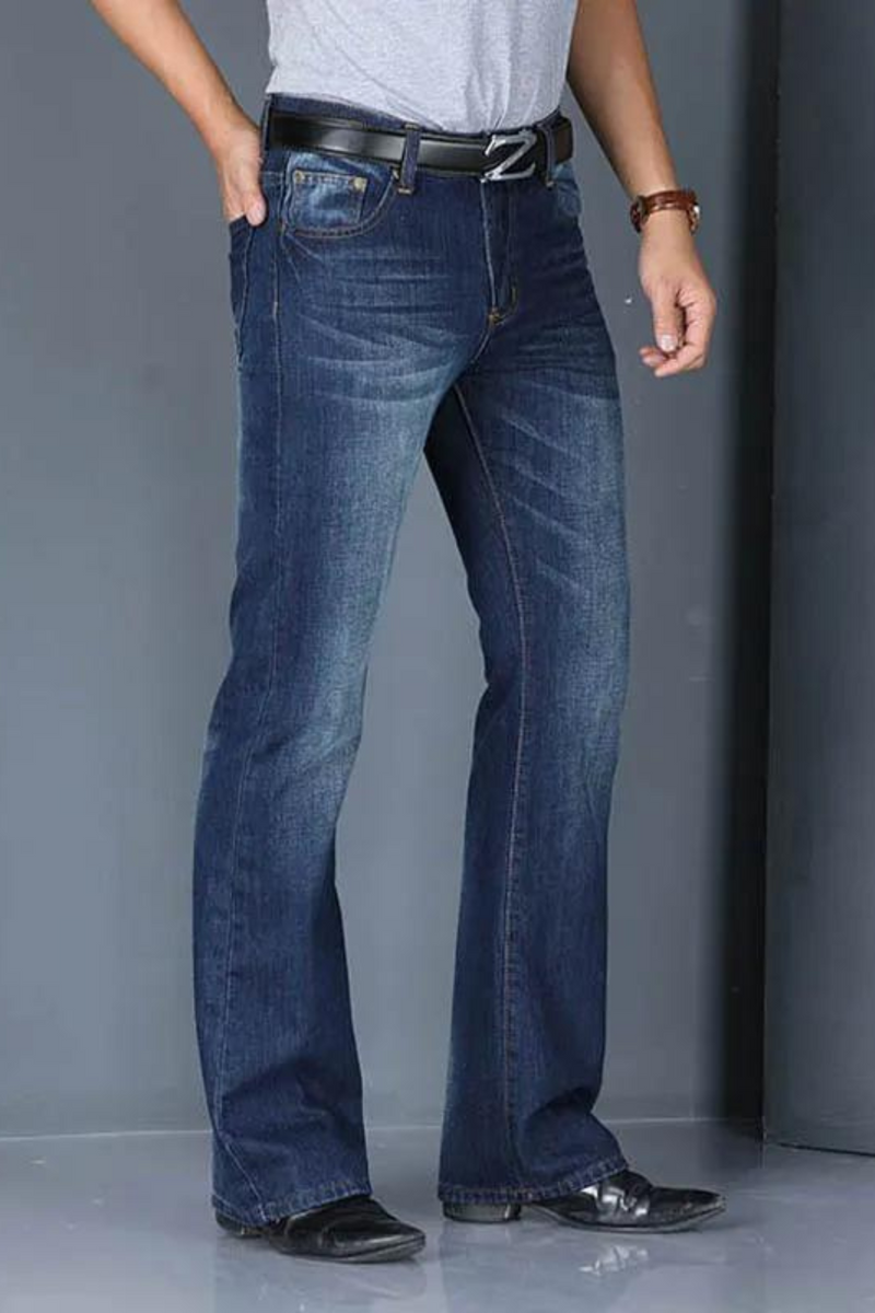 Denim Flared Jeans Men  Boot Cut Denim Pants Comfortable Slightly Slim Classic Loose Casual Trousers For Male Bootcut