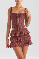 Elegant Skirt Two Piece Set For Women Sleeveless Crop Top And Mini Skirt Ladies Club Party Skirt Sets