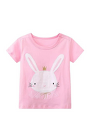 Embroidery Girls T Shirts Summer Children's Clothing Short Sleeve Kids Tees Tops Baby Costume Shirt