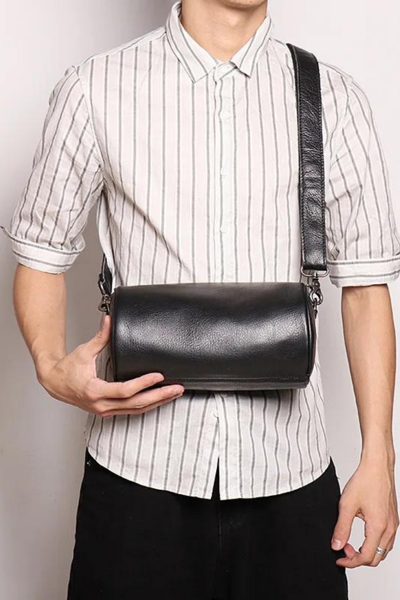 Men's Bag Genuine Leather One Shoulder Backpack Personalized Mobile Phone Bag Men's Bag