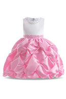 Baby Girls Birthday Dress Kids Elegant Princess Clothes Beaded Pleating Prom Party Children Clothing Evening