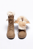 Autumn Winter Middle Boots Women Lace-up Plush Warm Boots Sports Thick-soled Warm Boots