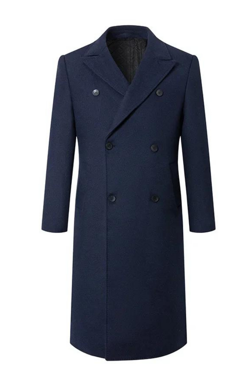 Men's Trench Coats Double Breasted Lapel Slim Fit Winter Overcoat Jackets Wool Blazer