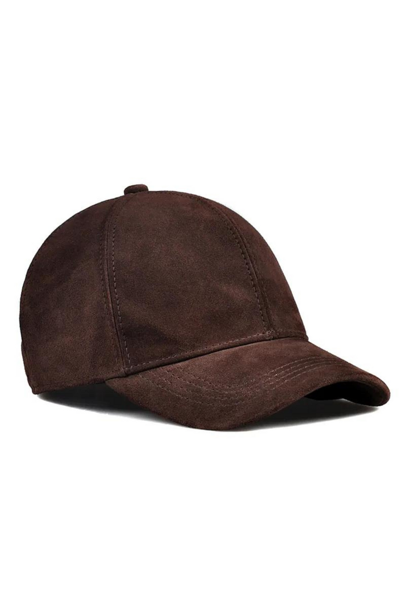 Leather Hat Men Male Winter Top Nubuck Cowhide Adjustable Baseball Cap Big Brim Suede Casual Women