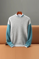 Autumn winter Thick Men Sweater Cashmere Pullover Casual Loose Knit Contrasting Menswear Warm