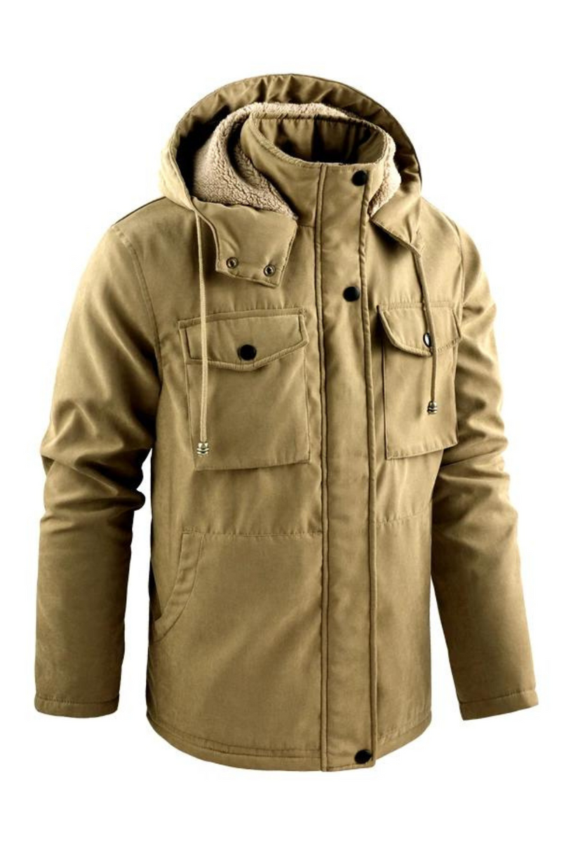 Winter Men Thick Warm Fleece Parka Jacket Men Hooded Windproof Jacket Coat Men Jacket Man