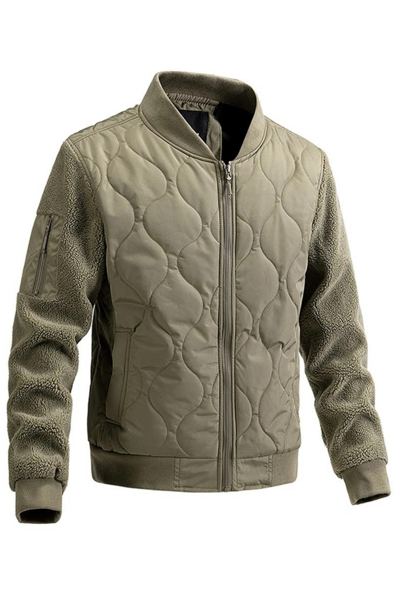 Baseball Jacket Men Fleece Sleeve Patchwork Jackets Coats Spring Autumn Varsity Jacket Male Outerwear Khaki
