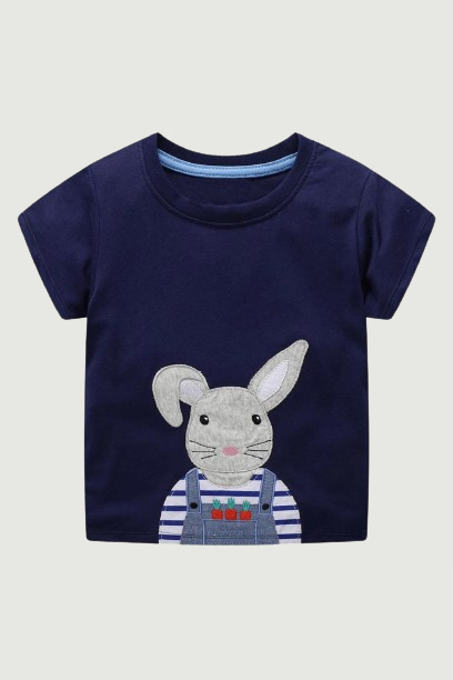 Kids T Shirt Children Bunny T-shirt Boys Girls Unisex Rabbit Tees Tops Baby Summer Clothes