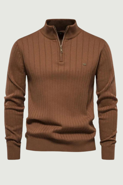 Autumn Zipper Pullover Sweaters for Men High Quality Warm Winter Stand Collar Cotton Knitted Sweater Men