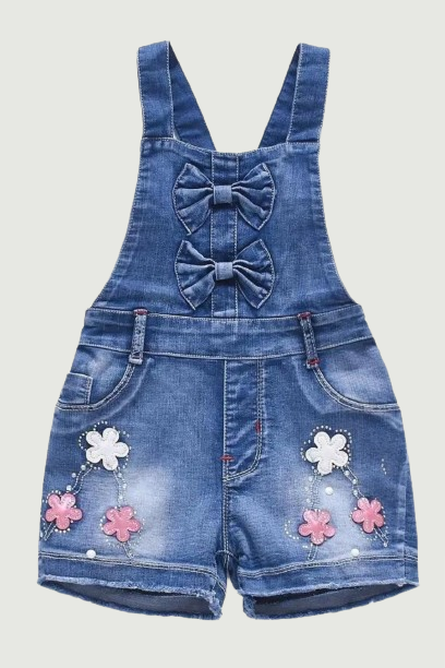 Summer Children Kids Little Girls Romper Shorts Denim Shorts Jeans Cotton Denim Bib Braces Rompers