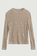 Autumn Winter Mesh Hollow Out Design Knit Pullover Women's Street Casual Sweater Tops
