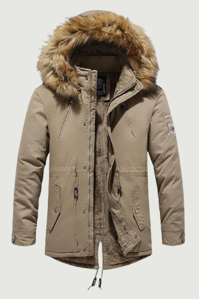 Winter Jacket Parkas Men Cotton Thick Fleece Warm Collar Hooded Parka Casual Multiple Pockets Windproof Jackets