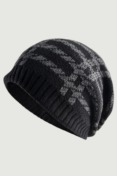 Winter hats for men Plus velvet keep warm beanies Double layer cap women knitted Skullies pattern bonnet