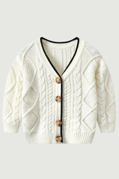 Baby Boys Knitted Cardigan Autumn Winter Kids Cable Knit Sweater Jacket Children British Clothing Knit Coat