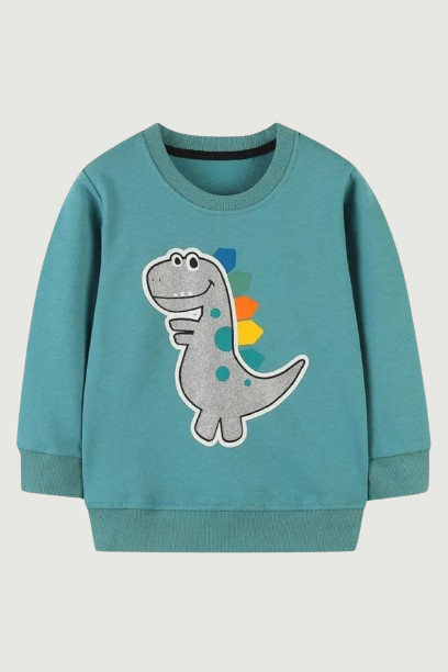 Long Sleeve Boys Girls Sweatshirts Dinosaurs Cotton Toddler Kids Hooded Shirts Clothing Tops