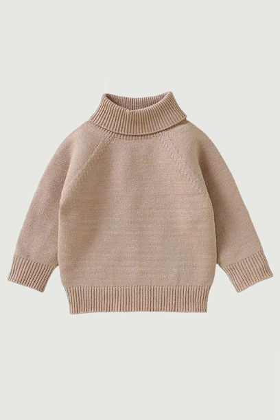 Boys Girls Turtleneck Sweater Knitted Autumn Winter Warm Children Clothes Solid Knit Pullovers Soft Sweaters Tops Shirt