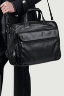 Genuine Leather Briefcases 15" Laptop Handbag Document Case Men's Business Crossbody Bag Tote Messenger Shoulder Bags