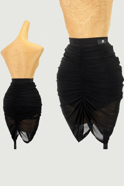 Clothe Sexy Mesh Wrap Hip Skirt Women Wear Black Latin Dance Skirt Adult