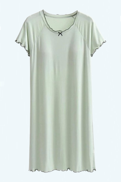 Women's Bra Nightgown Lace Nightdress Pajamas Nightwear Pyjamas Sleepwear Round Neck Short Sleeve Sexy Casual
