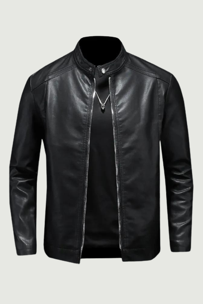 Motorcycle Leather Jackets Mens Business Casual Biker Leather Jacket