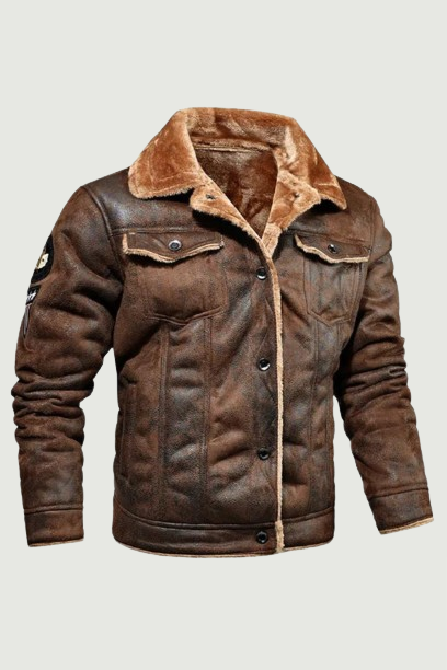 Winter Fashion Handsome Trend Single Breasted Side Sewn Pocket Lapel Casual Faux Fur Solid Color Brown Body Shape Fur