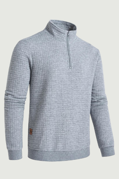 Men's Spring Casual Sweatshirts Quarter-Zip Fleece Pullover Sweatshirts Long Sleeve Stand