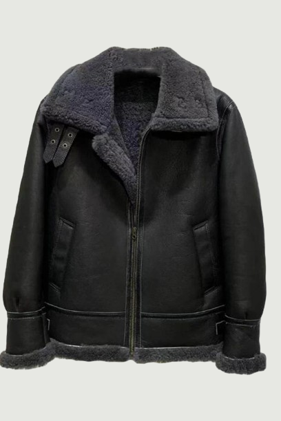 Jacket Genuine Shearling Bomber Jacket Short Coat For Men