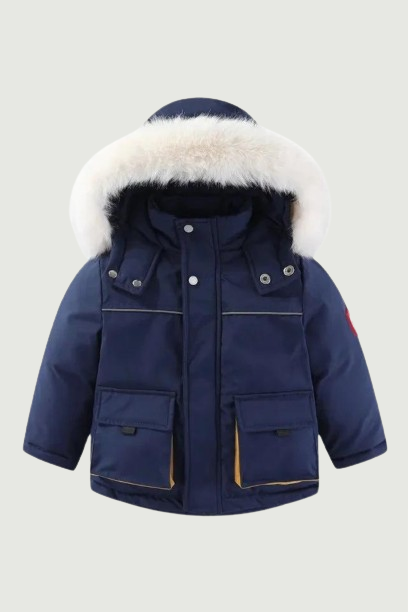 Winter Children's Cotton Coat with Plush and Thickened Insulation Windproof and Waterproof Cotton Jacket
