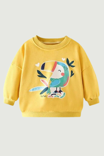 Girls Sweatshirts For Autumn Spring Birds Long Sleeve Hooded Shirts Lovely Baby Clothing Shirts