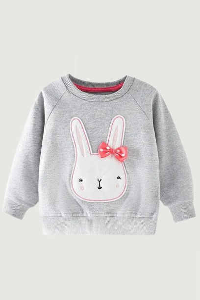 Girls Rabbits Sweatshirts For Autumn Spring Toddler Kids Clothes Children's Hooded Shirts