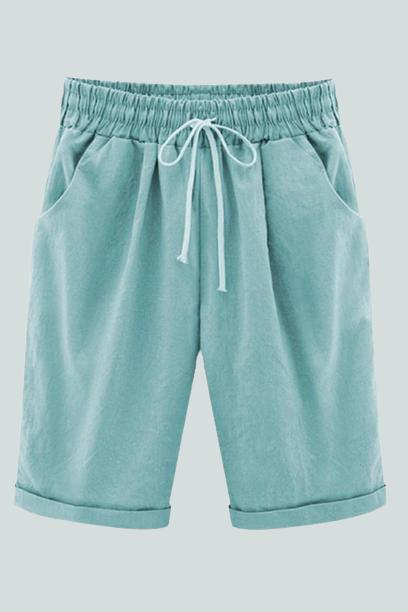 Women's Shorts Pockets High Waist Solid Casual Streetwear Summer Women
