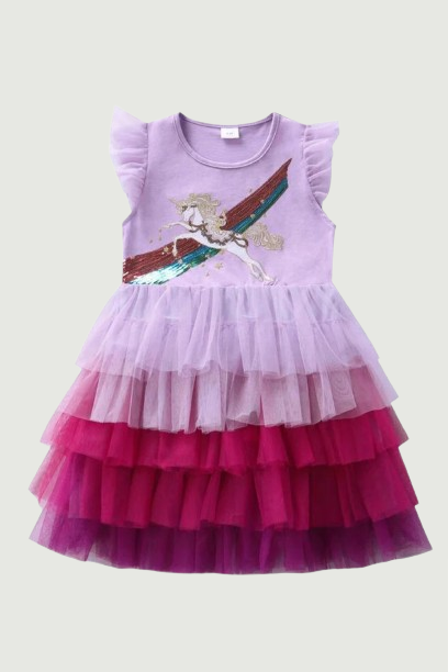 Unicorn Sleeveless Summer Princess Baby Girls Princess Dress  Birthday Party Tutu Kids Costume  Wedding Wear