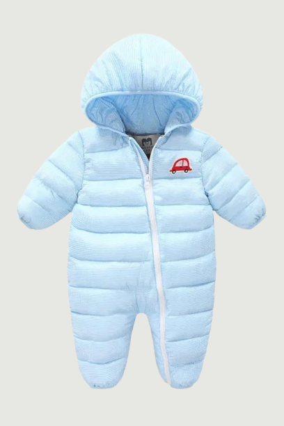 Winter Baby Plush Romper Windbreak Hooded Jacket Infant Boys Girls Thicker Warm Cotton Jumpsuit Coat