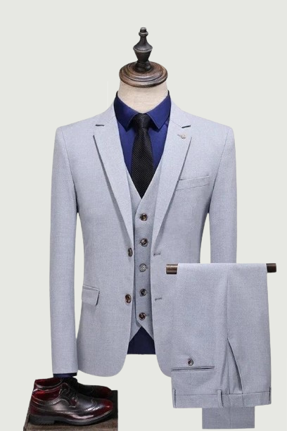 Men's Business Suits Regular Fit Prom Tuxedos Solid for Grooms Wedding Party