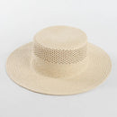 Women Beige Straw Fedora Hats Ladies Summer Hat Hand Woven Sun Hat for Derby Travel Beach Hat