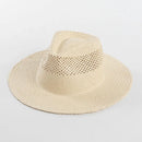 Women Beige Straw Fedora Hats Ladies Summer Hat Hand Woven Sun Hat for Derby Travel Beach Hat