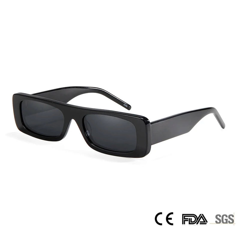 Rectangle 90s Acetate Sunglasses Polarized Sun Glasses Shades Small Lens Summer UV400