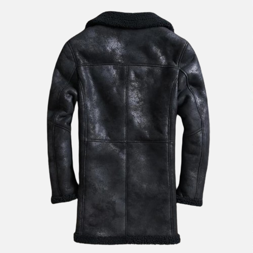 Mens Shearling  Leather Jacket Leather Jacket Long Style Fur Coat Casual