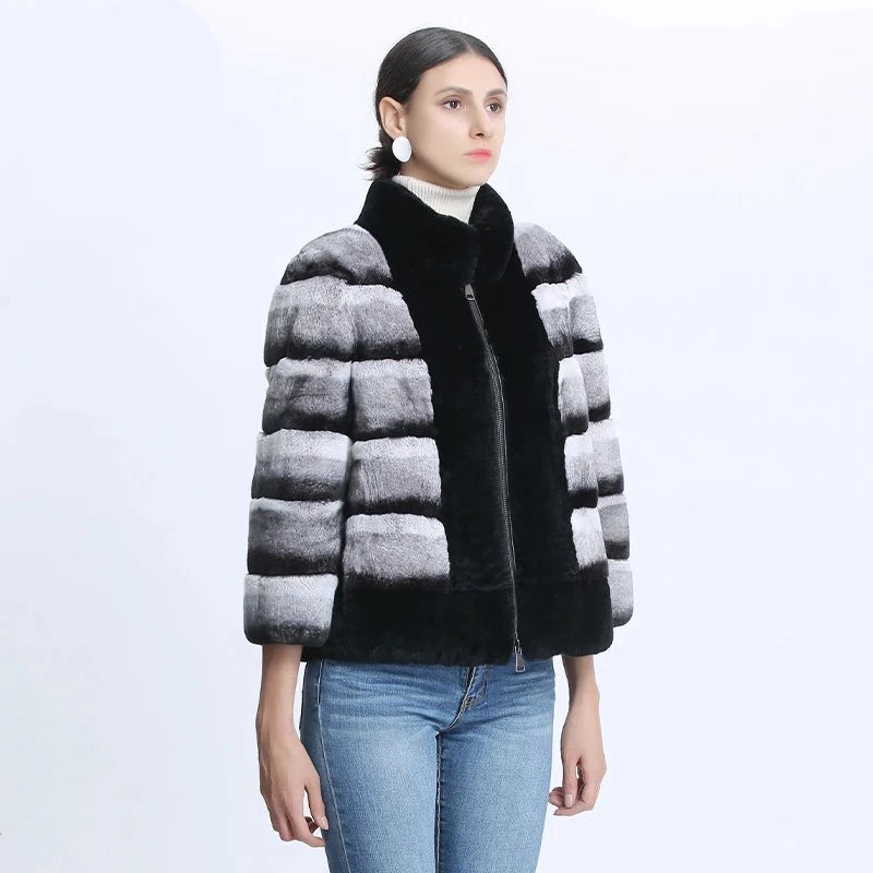 Fur Coat Women Real Fur Jackets Female Natural Fur Coat Women's Winter Jacket Thick Warm Slim Short Outwear
