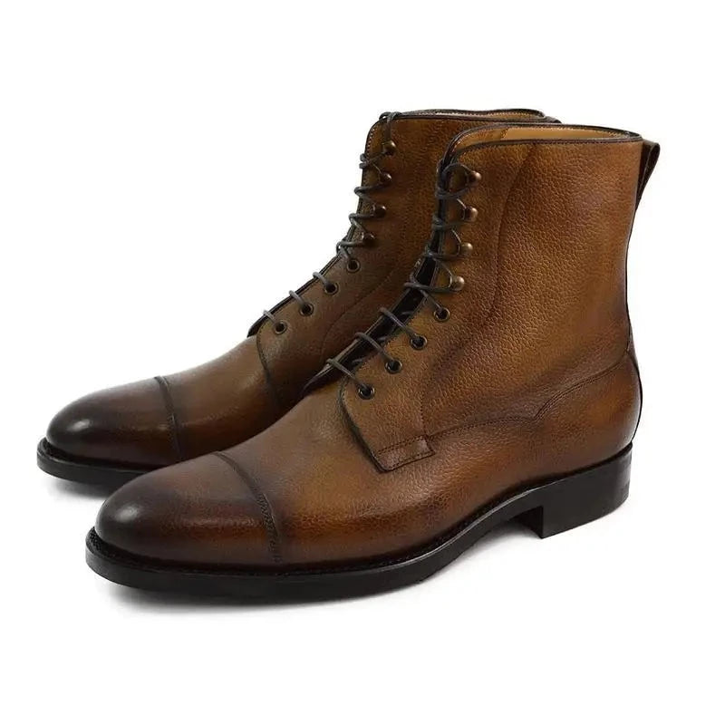 Winter Add Velvet Mens Shoes Lace Up Work Boots Best Designer Non-Slip Genuine Leather Men Shoes