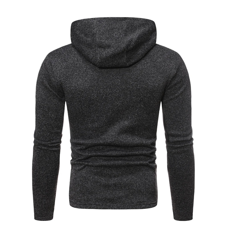 Men's Casual Hoodie Waterproof Zipper Design Hooded Sweatshirt