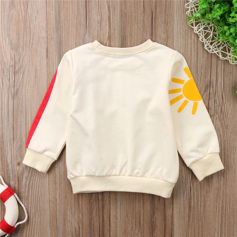 Autumn Winter Baby Boys Girls Kids Rainbow T-Shirt Clothes Cotton Cute Sweatshirt Casual Long Sleeve Hoodie Clothes