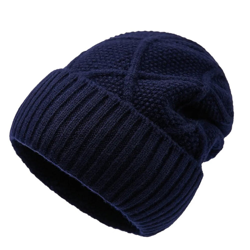 Australian Wool Winter Men Knit Slouchy Beanie Hat Cashmere Skullies Hats For Women Caps