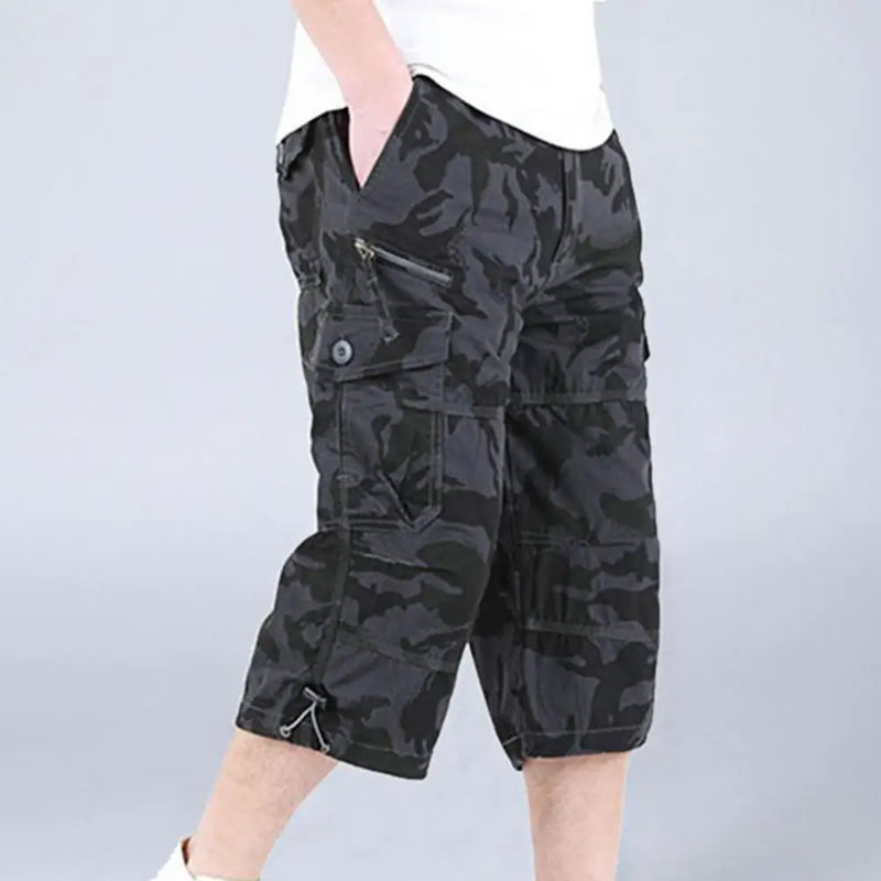 Cargo Shorts Men Summer Casual Cotton Breeches Cropped Trousers Military Camouflage Shorts
